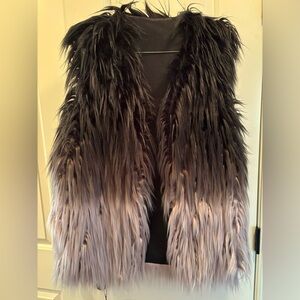 OS ombré faux fur vest
